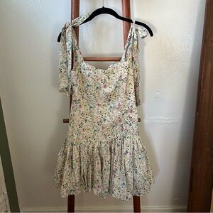 Floral Sleeveless Dress with Bow Straps